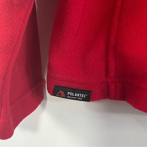 Lands' End Mock Neck Red 1/4 Quarter Zip Polartec Fleece Jacket L - Picture 4 of 7